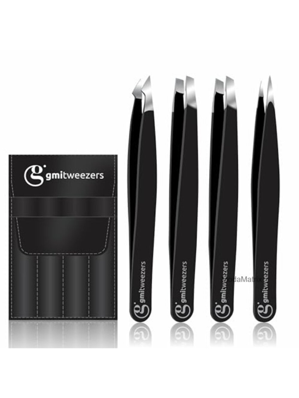 Stainless Steel Precision Eyebrow Tweezer Set 4pc Facial Hair Removal